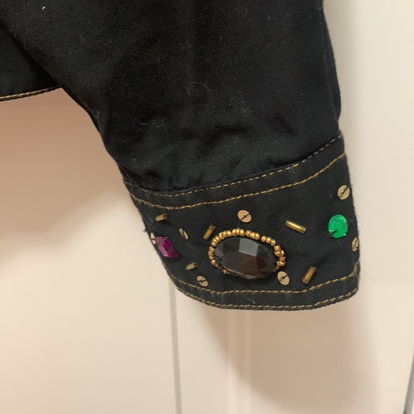 3/$15 💯% cotton Bea classics black size 20 jacket with jewels - Picture 5 of 7